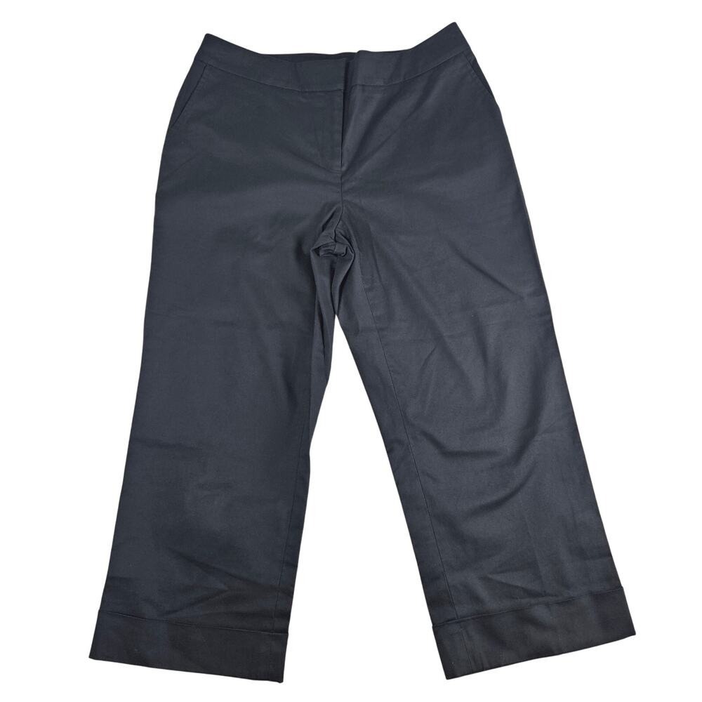 Apostrophe Cropped Pants Black Stretch Cotton Size 8 Workwear, Professional